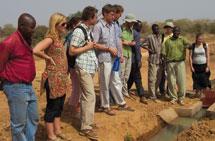 Students visit an irrigation project.