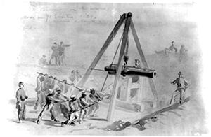 Black laborers mount a cannon for the attack on Ft. Sumter, 1861. (Photo courtesy of the Library of Congress Prints and Photographs Division.)
