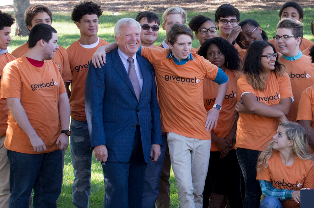 Robert Carr and students at a Give Something Back Foundation event. Carr’s organization partners with universities and colleges in Delaware, Illinois, New Jersey, New York, and Pennsylvania. (Photo courtesy of Give Something Back Foundation.) 