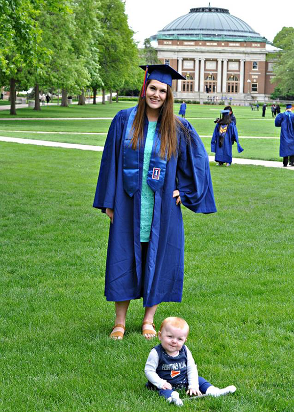 Emma Woods’ daughter, Addison, was seven months old when Emma graduated in May 2016. (Photo courtesy of Emma Woods.) 