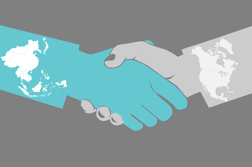 East Asians and Westerners view handshakes differently, new research finds. (Graphic by Julie McMahon.)