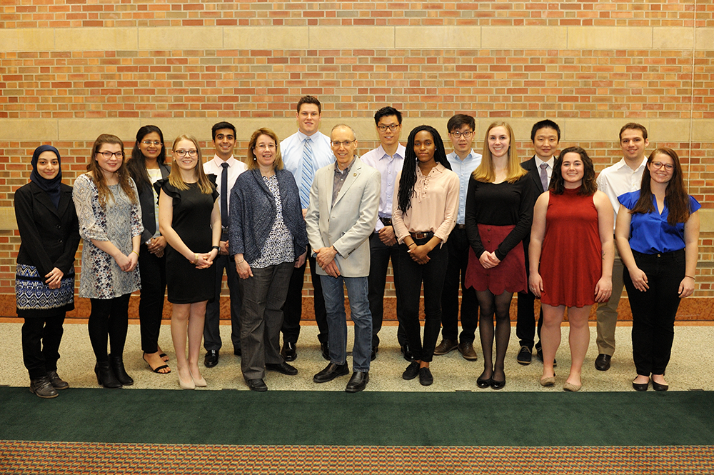 Ten students in LAS were among 15 honored recently for receiving research awards from the Beckman Institute for Advanced Science and Technology. (Photo courtesy of the Beckman Institute.) 