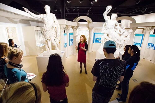Students in a museum