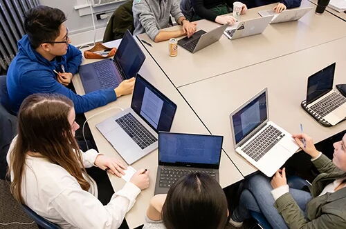 Students using laptop
