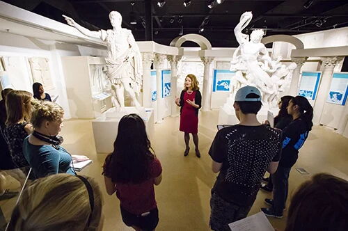 Students in a museum