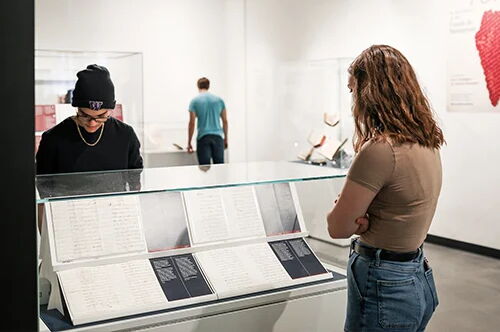 Students in a museum