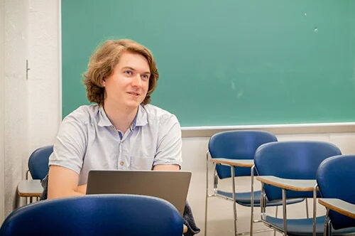 Student in class