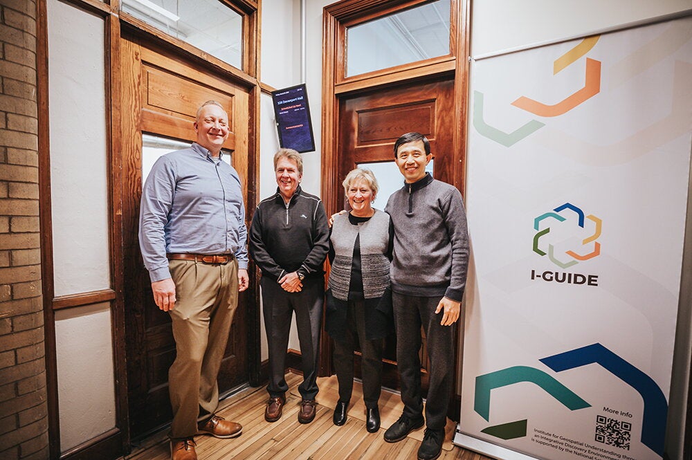 From left: Derek Fultz, James Robert Frame, Candace Penn Frame, and Shaowen Wang