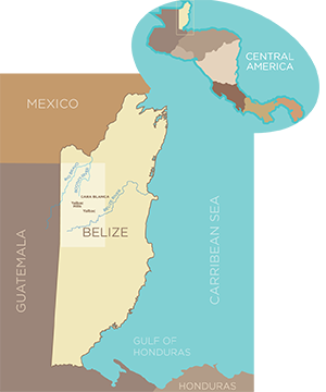 U. of I. anthropology professor Lisa Lucero is leading a field school and study of historic Maya sites in Cara Blanca, Belize. (Map by Julie McMahon.)