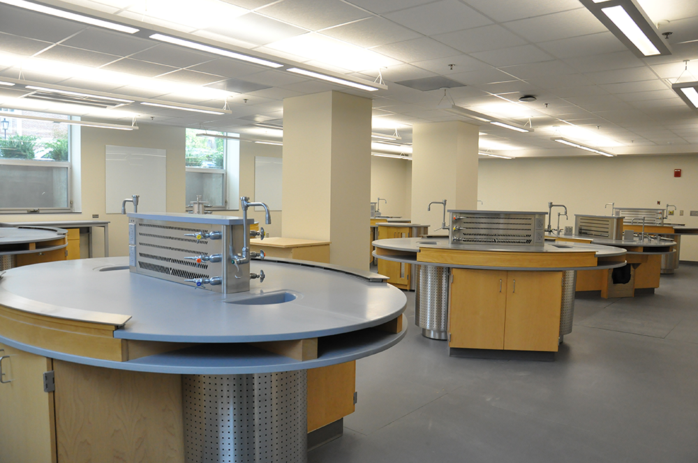 The renovation of Chemistry Annex included reconfiguration of instructional laboratories. 