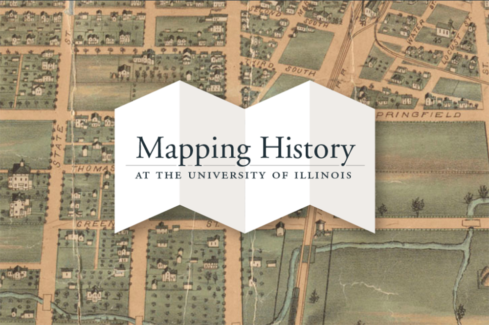 Several history students played a key role in the Mapping History project at Illinois, which provides an interactive history of campus. (Image courtesy of University Library.) 