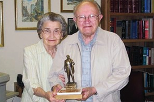 The Endowment in Ukrainian Studies in the Department of Slavic Languages and Literatures is being established by the daughter of Dmytro Shtohryn, who is credited with establishing Ukrainian studies at Illinois. In this photo, Dmytro and his wife, Eustachia, are shown receiving the community service award from the Ukrainian Congress Committee of America in 2009. (Image courtesy of Dmytro Shtohryn.) 