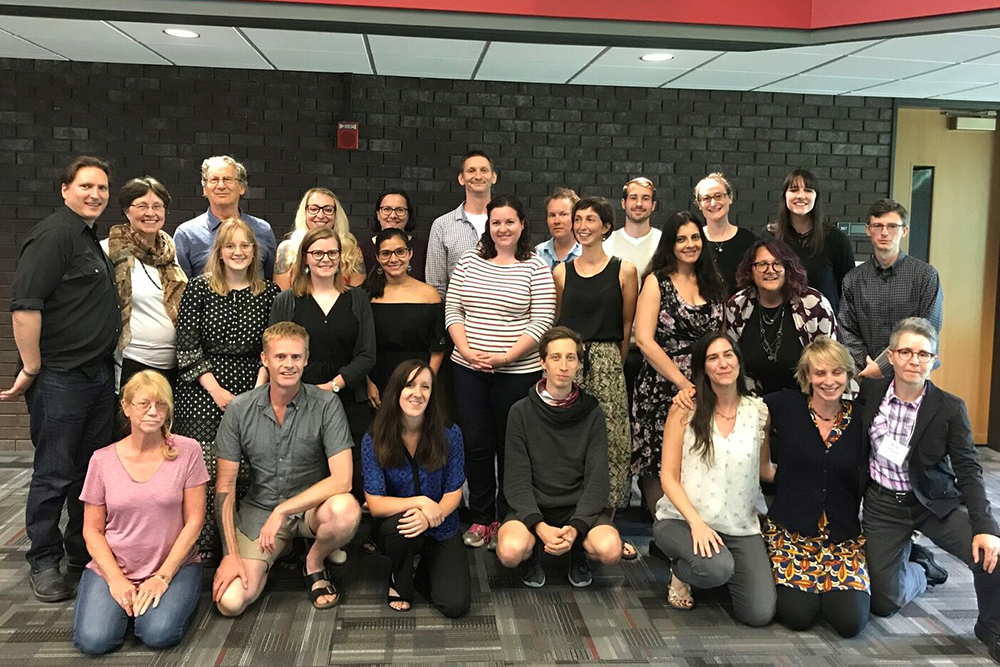 Participants in the Human-Animal Studies Summer Institute gather with guest speakers and faculty members. (Photo courtesy of Jane Desmond)