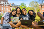 Students studying on the Quad.